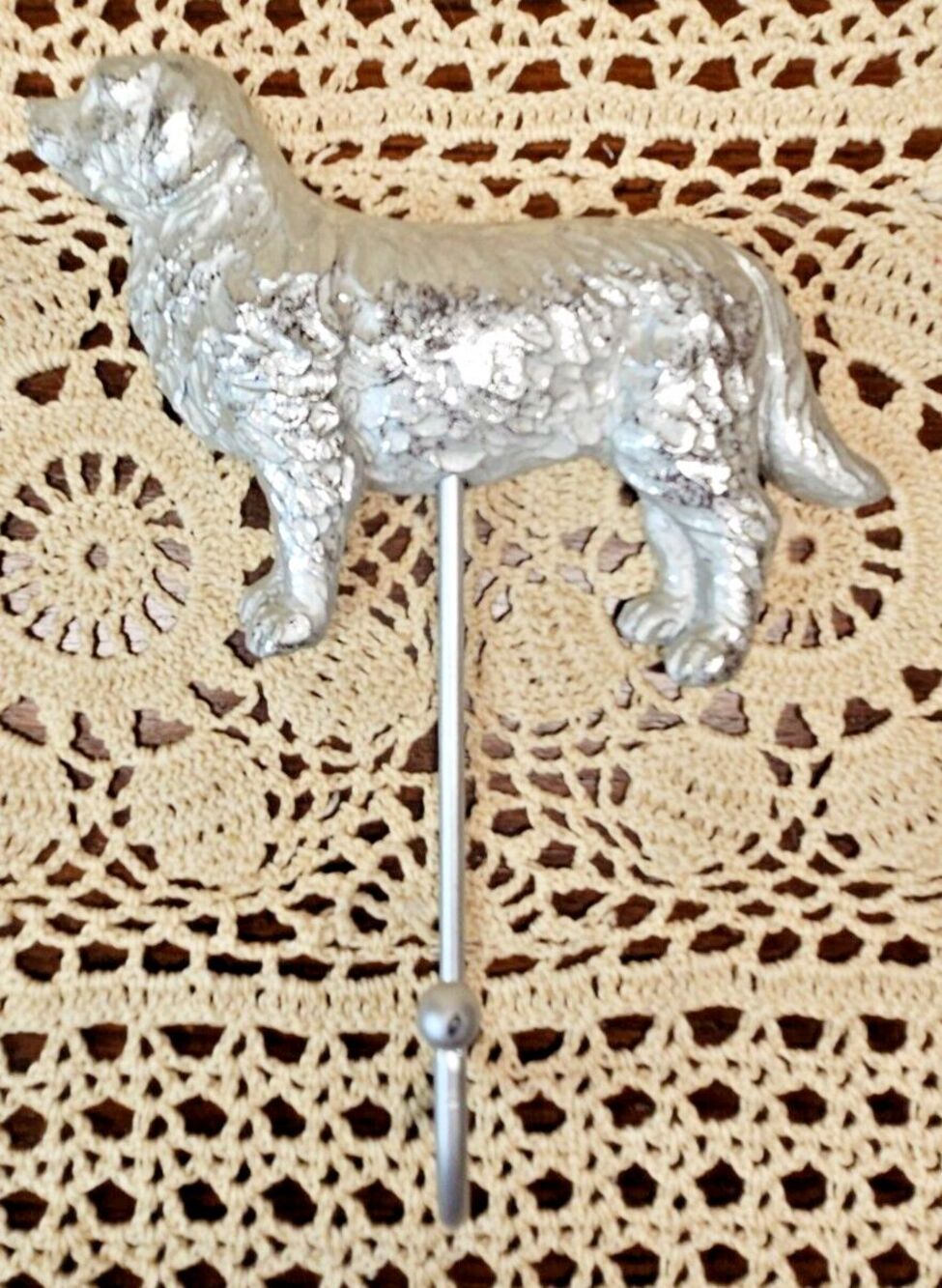 Metal Dog Wall Coat Hook Golden Retriever 7" x 5"